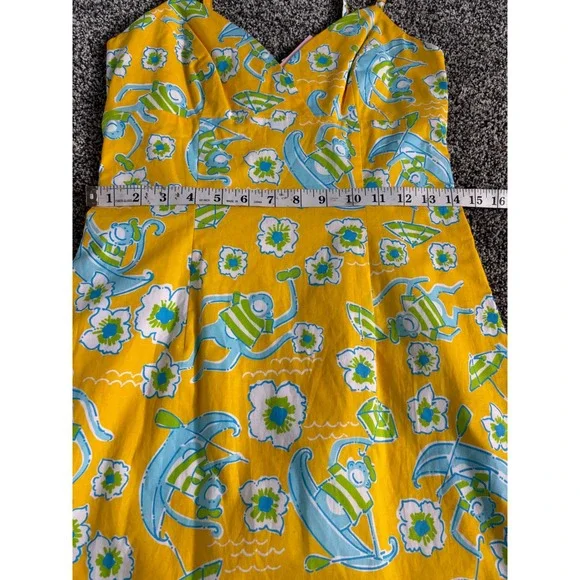 Lilly Pulitzer Sleeveless Mini‎ Dress V-Neck Monkey Print Yellow Size 4 NWT - Picture 9 of 12